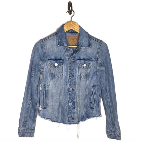 BlankNYC Light Wash Traffic Jam Cropped Denim Jean Trucket Jacket Size XS - Picture 2 of 11